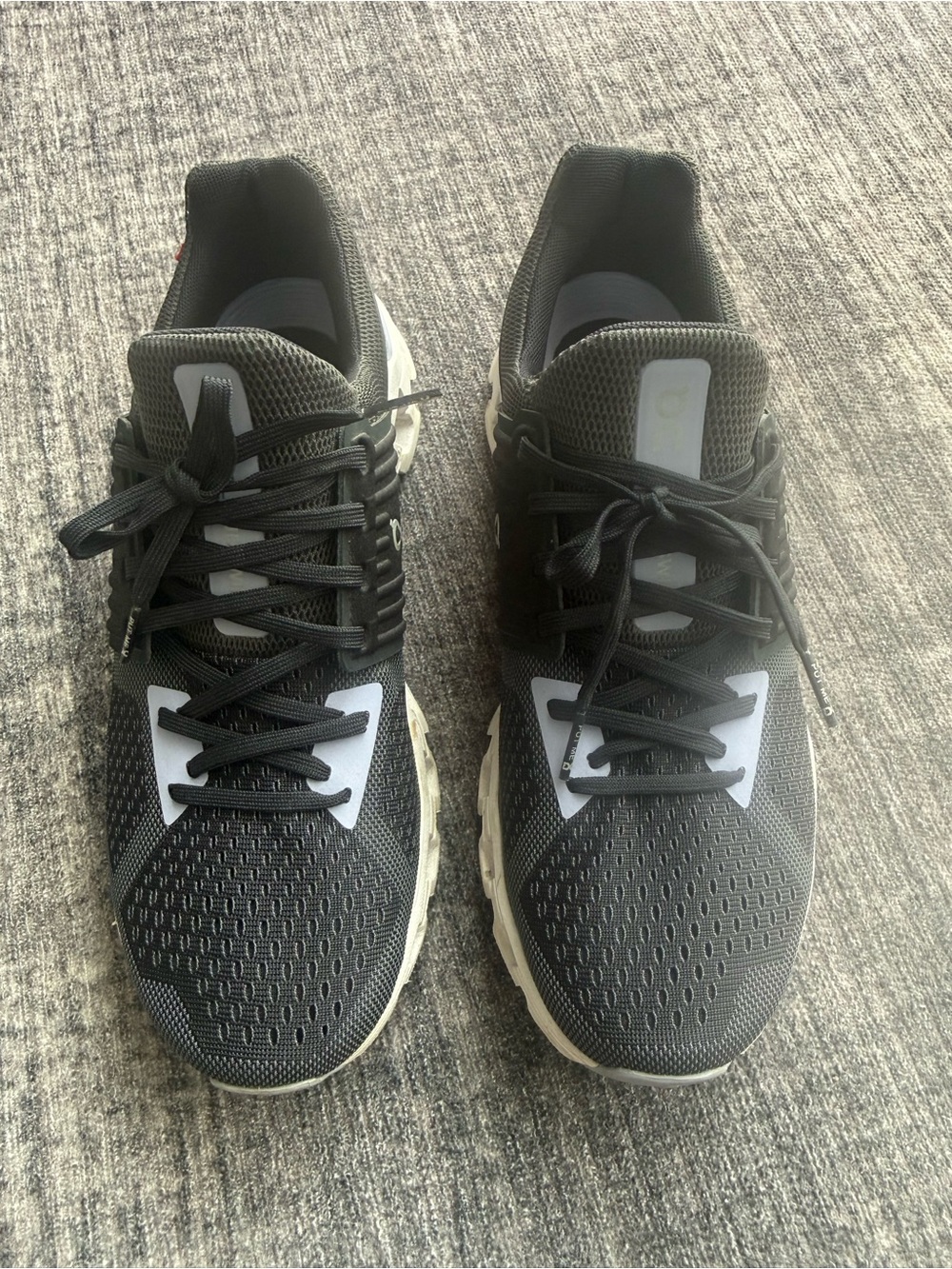 On Running Black and White Women's Athletic Running Shoes